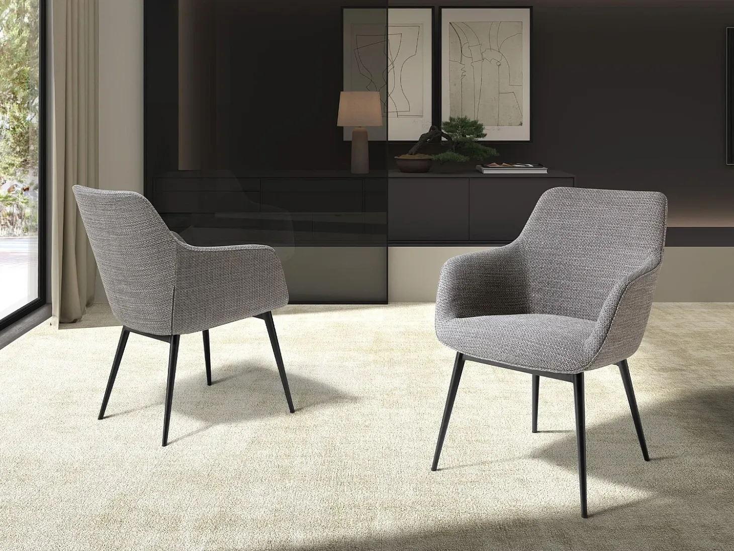 Silla tela gris 4222 ANGEL CERDA
