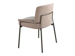 Silla tela gris y terciopelo marrón