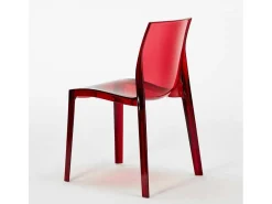 Silla transparentes cocina bar Femme Fatale Grand Soleil Diseño policarbonato - Rojo Transparente