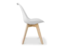 Silla Tula de estilo nórdico - Asiento de piel sintética y patas de madera clara-Color Fucsia