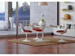 Silla Tulda en fibra de vidrio blanca - Cómoda y duradera-Color Rojo