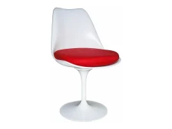 Silla Tulda en fibra de vidrio blanca - Cómoda y duradera-Color Marrón