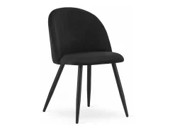 Silla Valora BELLO, terciopelo negro, patas metálicas, juego de 2
