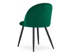 Silla Valora BELLO, terciopelo verde, patas negras, juego de 2