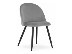 Silla Valora BELLO, terciopelo gris claro, diseño moderno (x4)