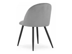 Silla Valora BELLO, terciopelo gris claro, diseño moderno (x4)