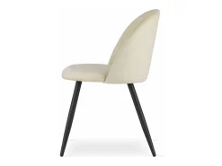 Silla Valora BELLO, terciopelo beige, patas de metal negro (x4)