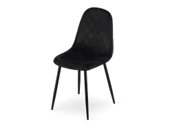 Silla Valora DAPI de terciopelo negro con patas de metal x2