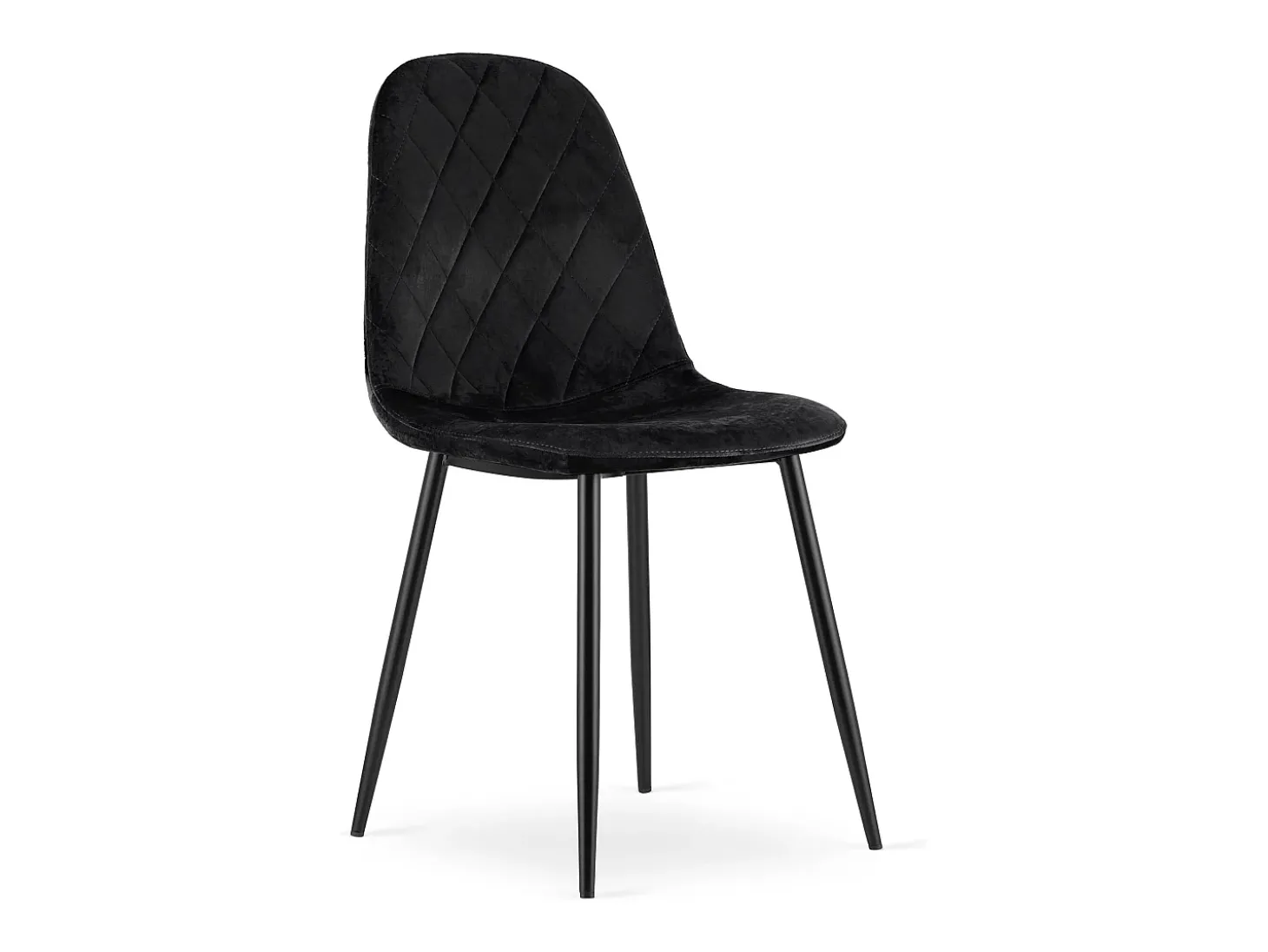 Silla Valora DAPI de terciopelo negro con patas de metal x2