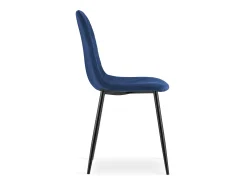 Silla Valora DAPI, moderna, de terciopelo azul marino, ergonómica (x3)