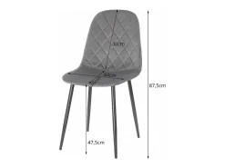 Silla Valora DAPI, moderna, de terciopelo azul marino, ergonómica (x3)