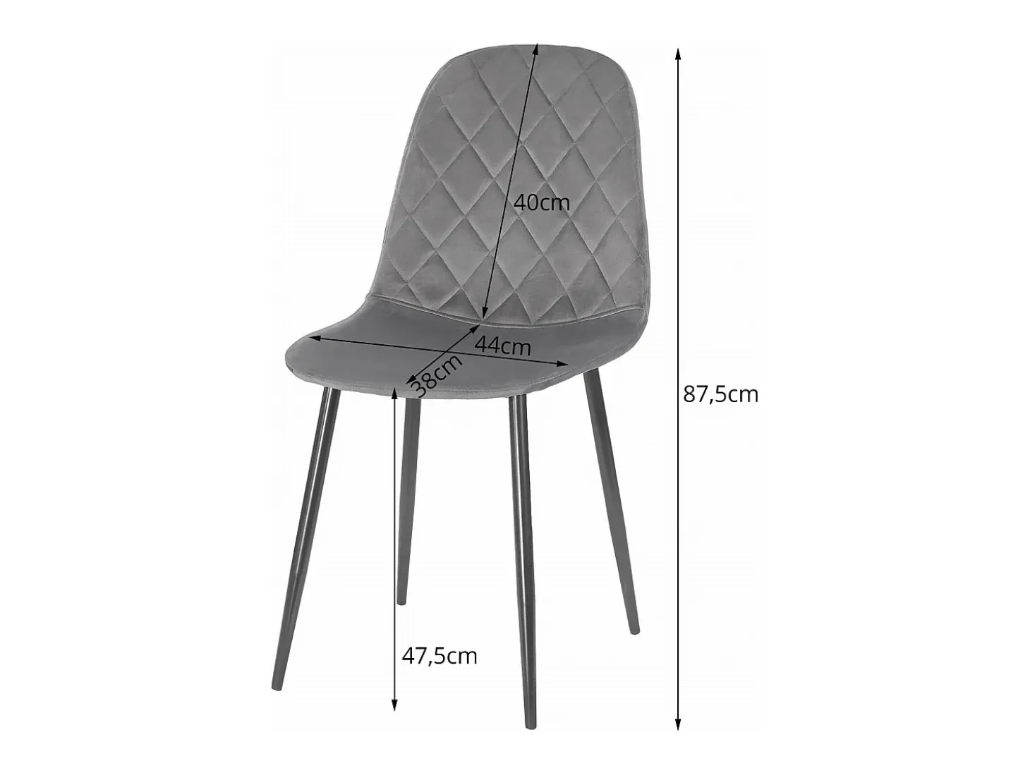 Silla Valora DAPI, moderna, de terciopelo azul marino, ergonómica (x3)
