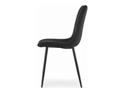 Silla Valora JEWA de terciopelo negro, diseño ergonómico para sala de estar (x4)