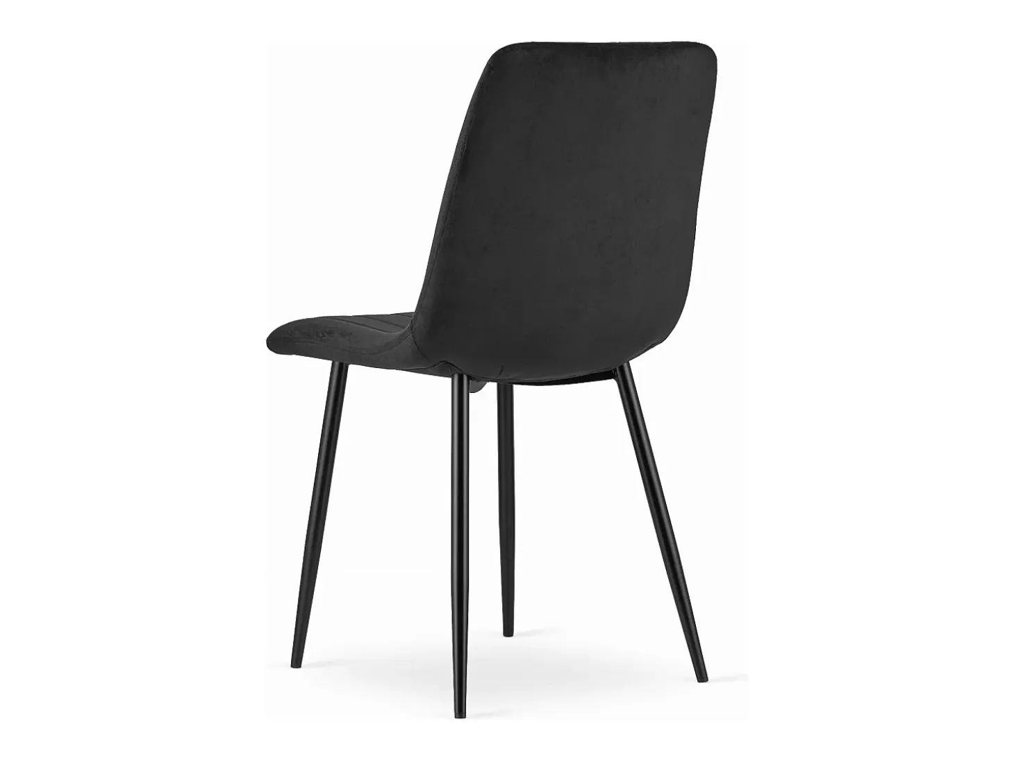 Silla Valora JEWA de terciopelo negro, diseño ergonómico para sala de estar (x4)