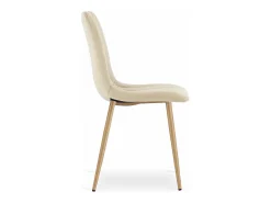 Silla Valora JEWA, terciopelo beige claro, patas color madera (x3)
