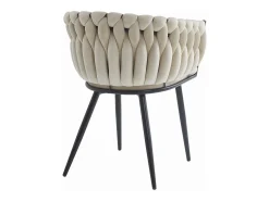Silla Valora MAYAN de terciopelo beige con patas negras