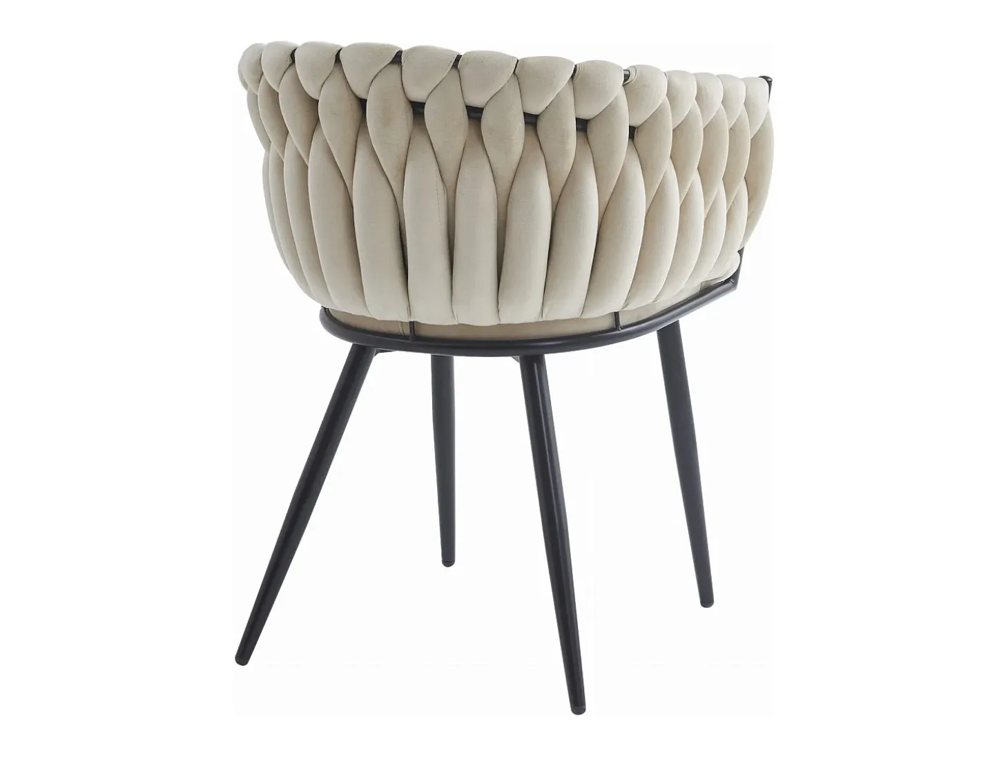 Silla Valora MAYAN de terciopelo beige con patas negras