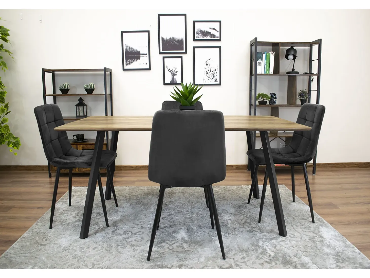 Silla Valora PYRA de terciopelo negro, diseño moderno para sala de estar (x2)
