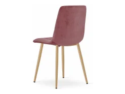 Silla Valora PYRA de terciopelo rosa con patas de madera para salón (x3)