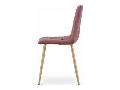 Silla Valora PYRA de terciopelo rosa con patas de madera para salón (x3)