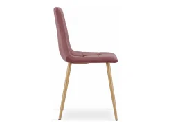 Silla Valora PYRA de terciopelo rosa con patas de madera para salón (x3)