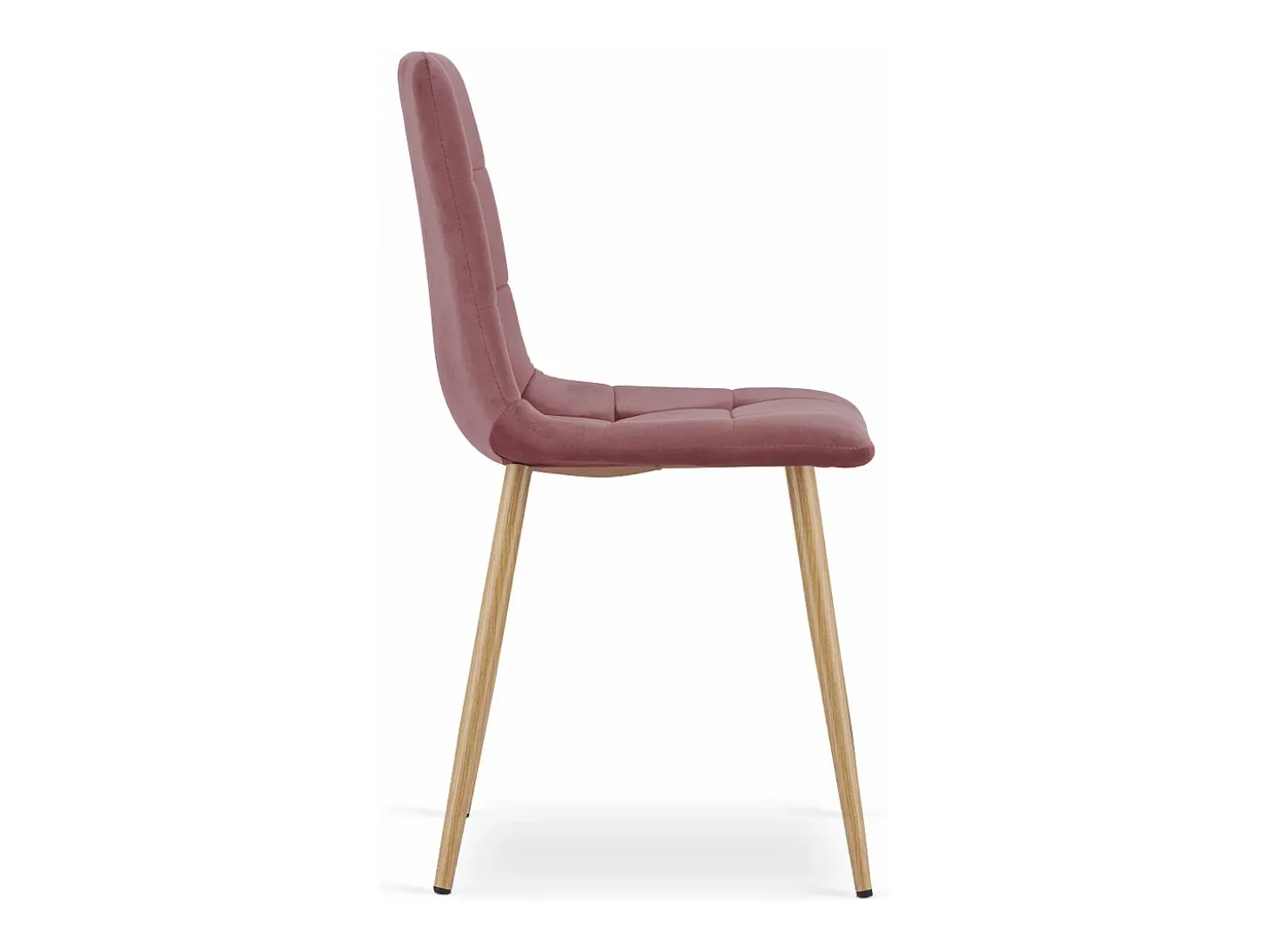 Silla Valora PYRA de terciopelo rosa con patas de madera para salón (x3)