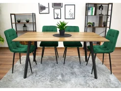 Silla Valora PYRA de terciopelo verde oscuro, diseño moderno (x4)