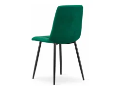 Silla Valora PYRA de terciopelo verde oscuro, diseño moderno (x4)