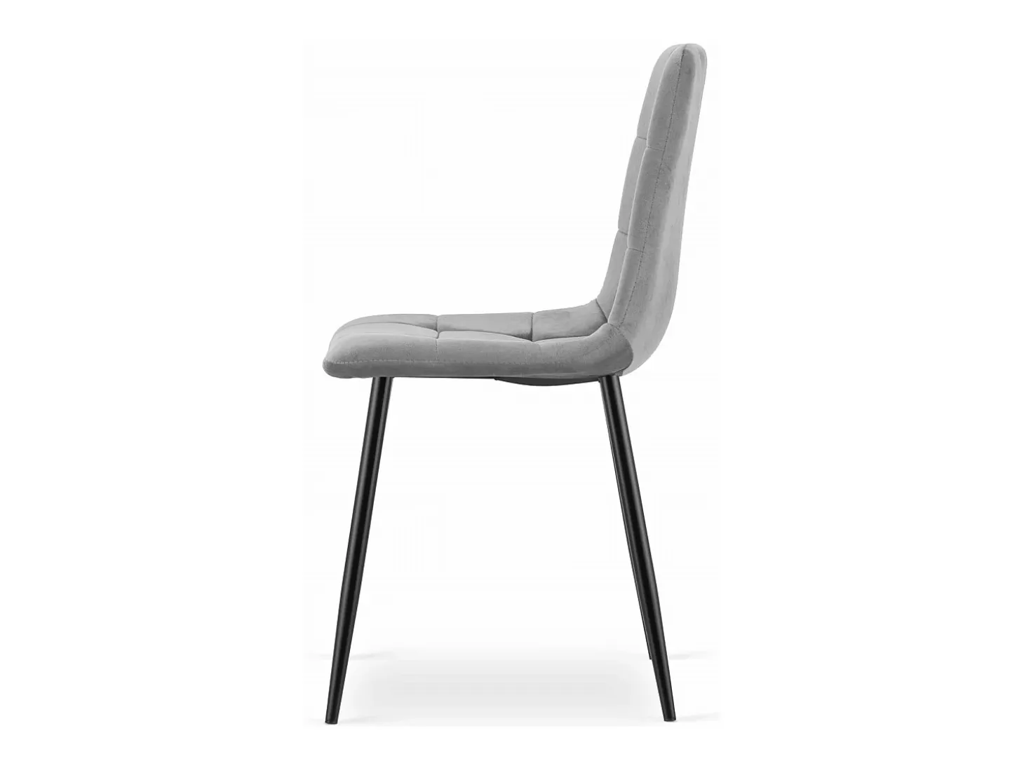 Silla Valora PYRA moderna, terciopelo gris claro, patas negras (x4)