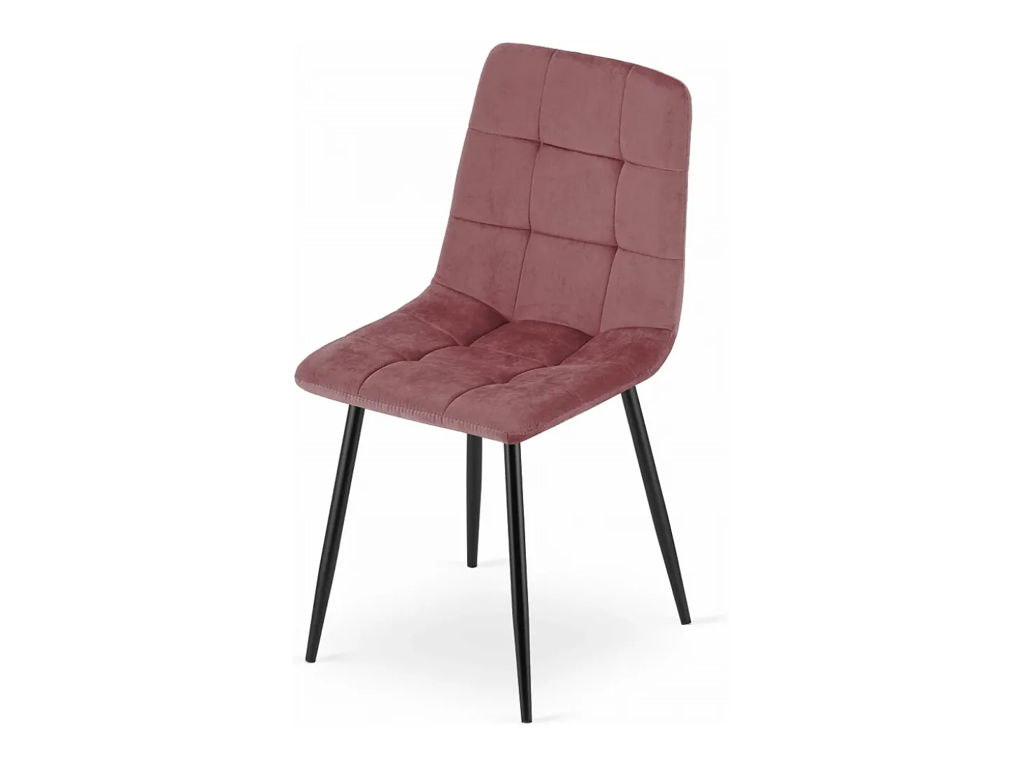 Silla Valora PYRA, terciopelo rosa, patas negras, diseño moderno (x4)