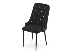Silla Valora REMI de terciopelo negro con patas de metal x2