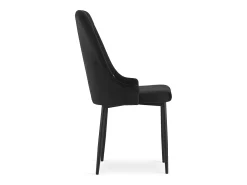 Silla Valora REMI de terciopelo negro con patas de metal x4
