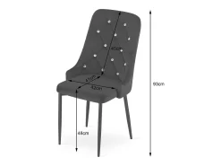 Silla Valora REMI de terciopelo negro con patas de metal x4
