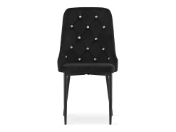 Silla Valora REMI de terciopelo negro con patas de metal x4