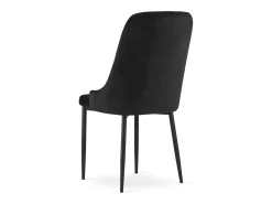 Silla Valora REMI de terciopelo negro con patas de metal x4