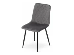 Silla Valora TURIN, terciopelo gris oscuro, diseño ergonómico (x3)