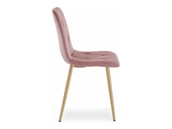 Silla Valora TYRA de terciopelo rosa con patas de madera