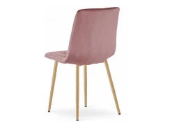 Silla Valora TYRA de terciopelo rosa con patas de madera