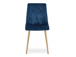 Silla Valora TYRA, tapizada en terciopelo azul marino, con patas color madera (x4)