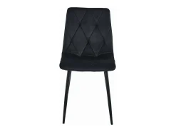 Silla Valora TYRA, tapizada en terciopelo negro, con patas metálicas (juego de 4).