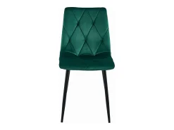 Silla Valora TYRA, tapizada en terciopelo verde oscuro con patas negras (x3)