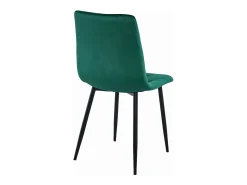 Silla Valora TYRA, tapizada en terciopelo verde oscuro con patas negras (x3)