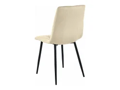 Silla Valora TYRA, terciopelo beige claro, patas negras, juego de 2