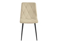 Silla Valora TYRA, terciopelo beige claro, patas negras, juego de 2