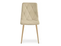 Silla Valora TYRA, terciopelo beige claro, patas color madera