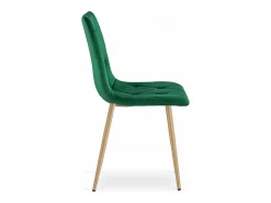 Silla Valora TYRA, terciopelo verde oscuro, patas color madera (x3)