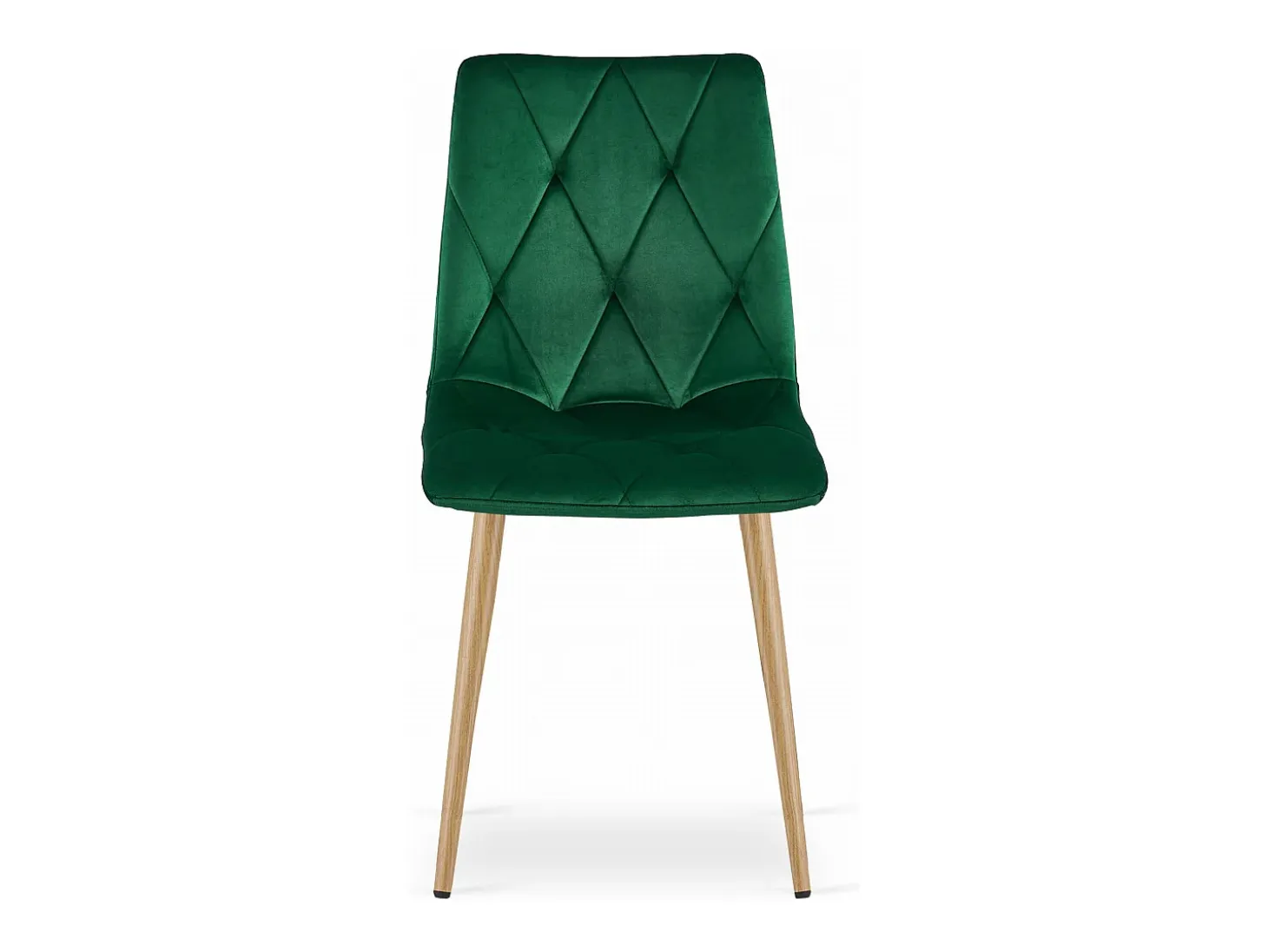 Silla Valora TYRA, terciopelo verde oscuro, patas color madera (x3)