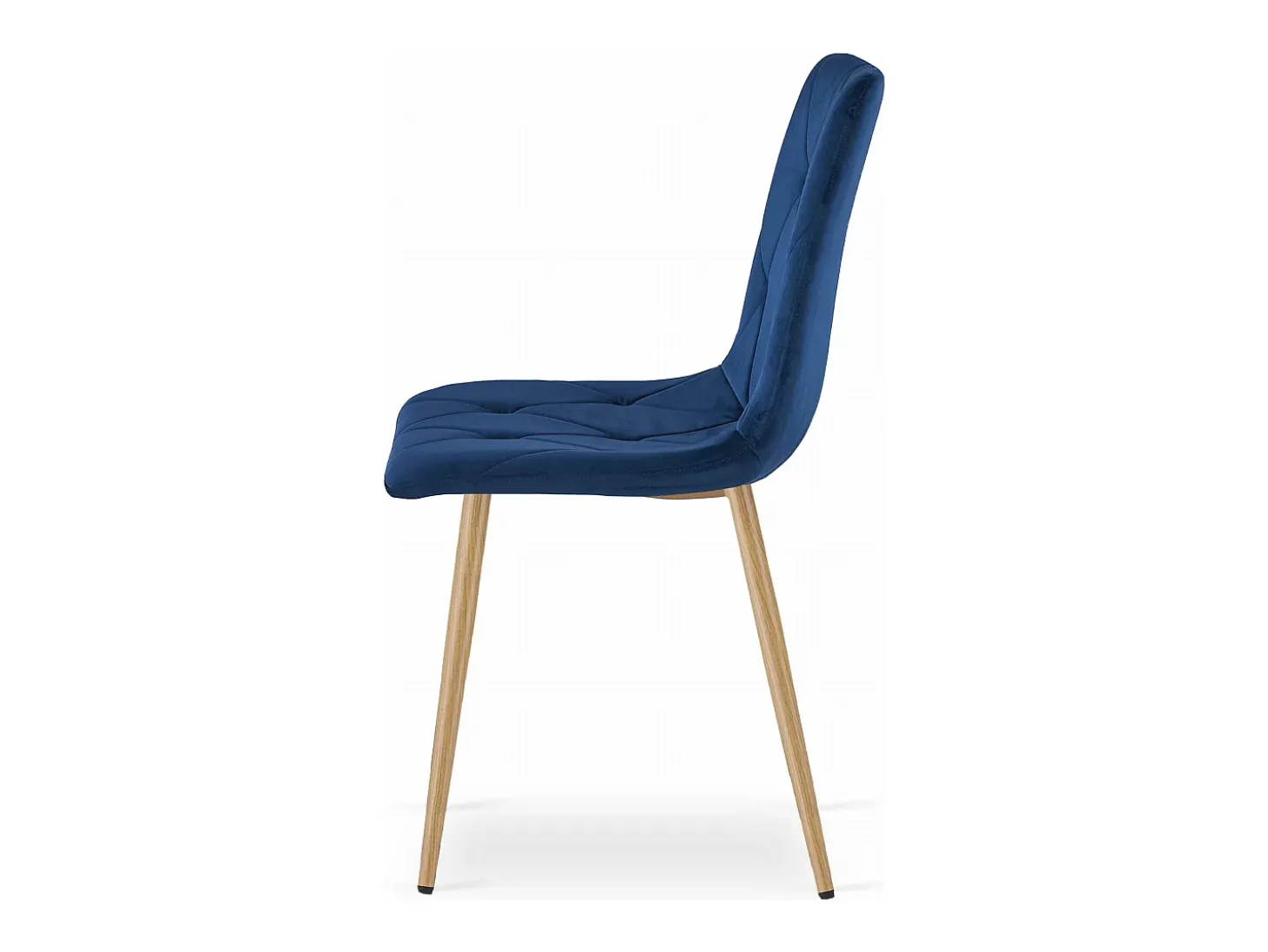 Silla Valora TYRA, terciopelo azul marino, patas color madera (x3)
