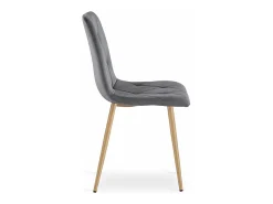 Silla Valora TYRA, terciopelo gris oscuro, patas de madera (x2)