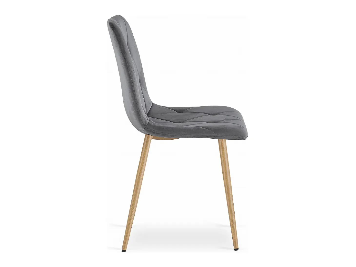 Silla Valora TYRA, terciopelo gris oscuro, patas de madera (x2)